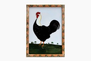 Indian glass painting of a rooster (large)