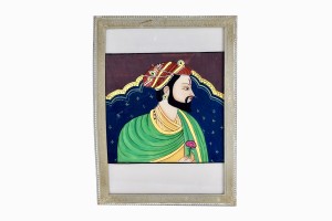 Indian glass painting of a groom with a rose (large)