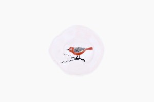 Small dish with red bird