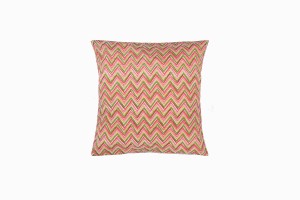 Multi coloured zig zag cushion