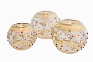 Egyptian glass candleholders amber PG