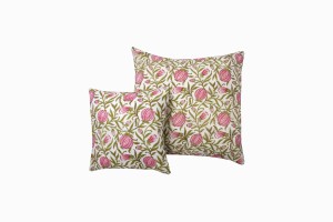 Hand block pomegranate cushions