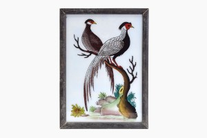 Indian glass painting of two magpies (large)