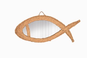 Rattan fish mirror medium