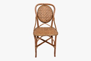 Sixties rattan chair front view