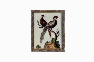 Indian glass painting of two magpies (medium)