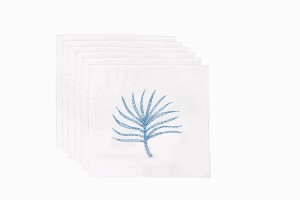 Cotton napkins embroidered fern