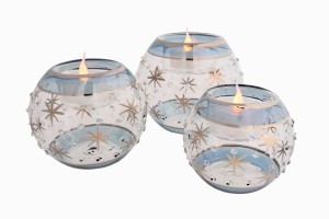 Egyptian glass candle holders blue PG