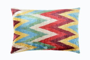 Silk velvet Ikat cushion Ref 225