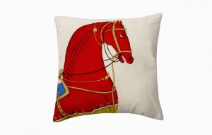 Kishangarh cushion red horse looking right