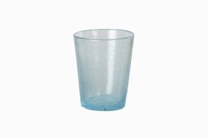 Bubble glass tumbler light blue