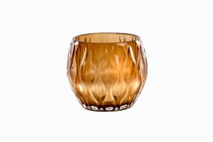 Swedish amber glass votive Ref 1