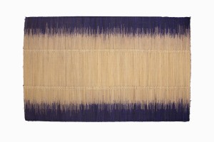 Tunisian straw mat natural/indigo