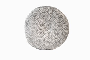 Sparkly round silver embroidered cushions