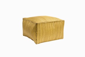 Tunisian natural straw pouffe