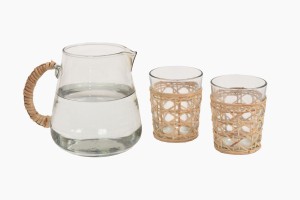 Bamboo jug and glasses