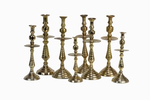 Vintage Moroccan brass candlesticks