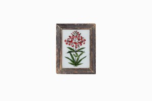 Indian glass painting of a pink flower (very small)