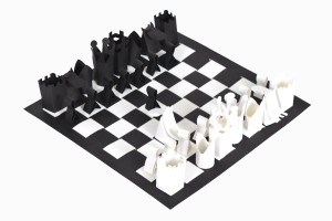 Flat pack paper chess set
