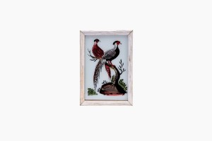 Indian glass painting of two magpies (small)