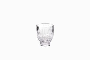 Grooved glass 300ml tumbler clear 