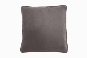 Square velvet cushion soft grey