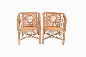 Pair of Rococo cane chairs (2)
