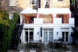 A Long Pergola and a 2.8m Pergola on a first floor balcony in London