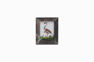 Indian glass painting of a wader (very small)