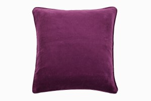 Square velvet cushion Aubergine