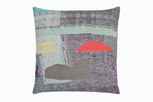 Kantha stitch cushion lg sq KAN 27