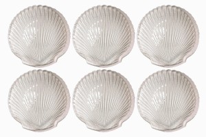 French glass shell plates