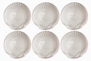 French glass shell plates