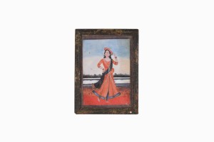 Indian glass painting of a dancing lady (small)