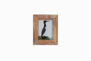 An Indian glass painting of a river bird (very small)