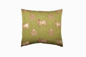 Holy cow square green cushion