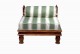 Haveli dark wood chair with handloom stripe cushions