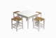 Moroccan white wood table with rustic stools