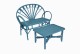 Bentwood sofa and table blue