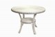 Small white wicker dining table