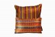 Middle eastern multicolour stripe silk cushions