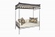 Palm Springs daybed gunmetal with scalloped and tasseled canopy