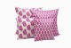 Magenta block print cushions