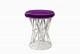 Deauville white metal stool