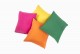 18 inch silk cushions, Cerise, orange, citrine and pine